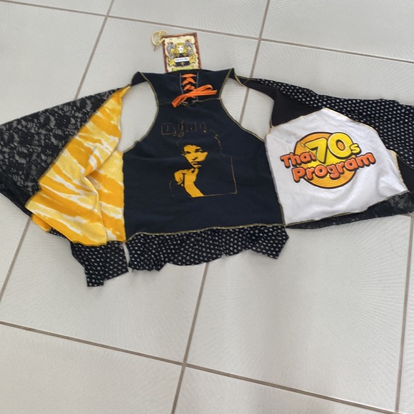 Vintage Styles Ever After Bob Dylan hand made vest black with black lace OS - Picture 5 of 8